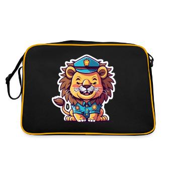 Löwe - Retro Tasche - Schwarz/Gold - Hinten