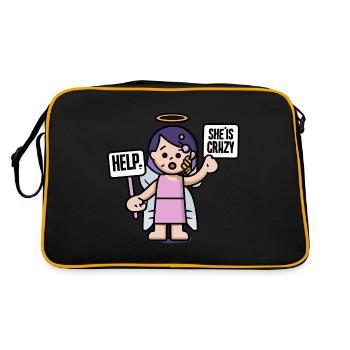 Schutzengel - Retro Tasche - Schwarz/Gold - Hinten