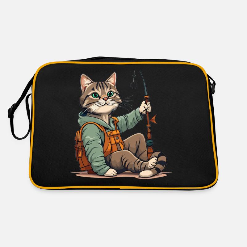 Angler - Retro Tasche - Schwarz/Gold