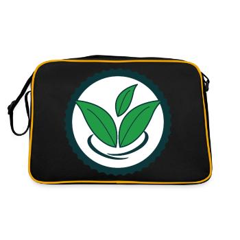 Green Leaves Icon Design for Proud Vegans - Retro Bag - black/gold - Back