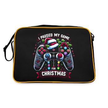 Jeu En Pause Pour Noel Cadeau Humour Geek - Sac Retro - noir/or - Dos