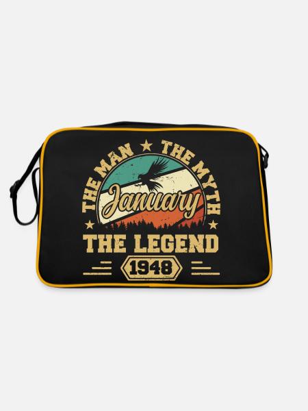 Les Legends sont nés en janvier 1948 - Sac Retro - noir/or - Dos