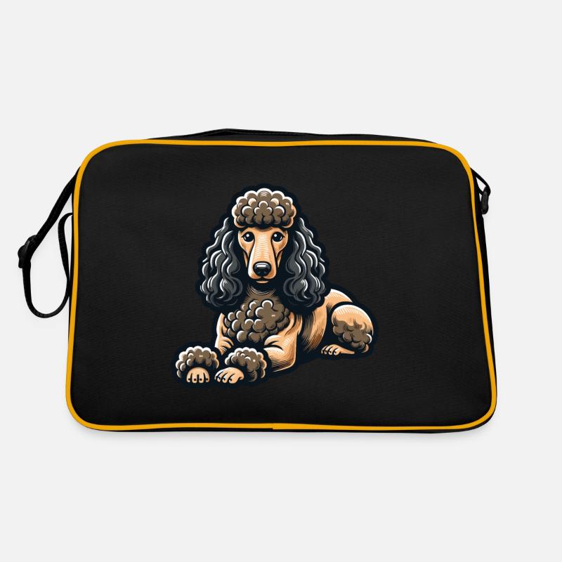 Pudel - Retro Tasche - Schwarz/Gold