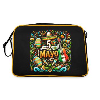 Cinco de Mayo Feier - Retro Tasche - Schwarz/Gold - Hinten