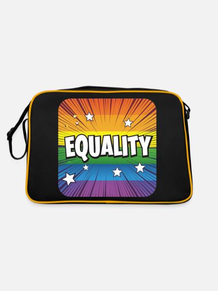 LGBTQ Equality - Retro Tasche - Schwarz/Gold - Hinten