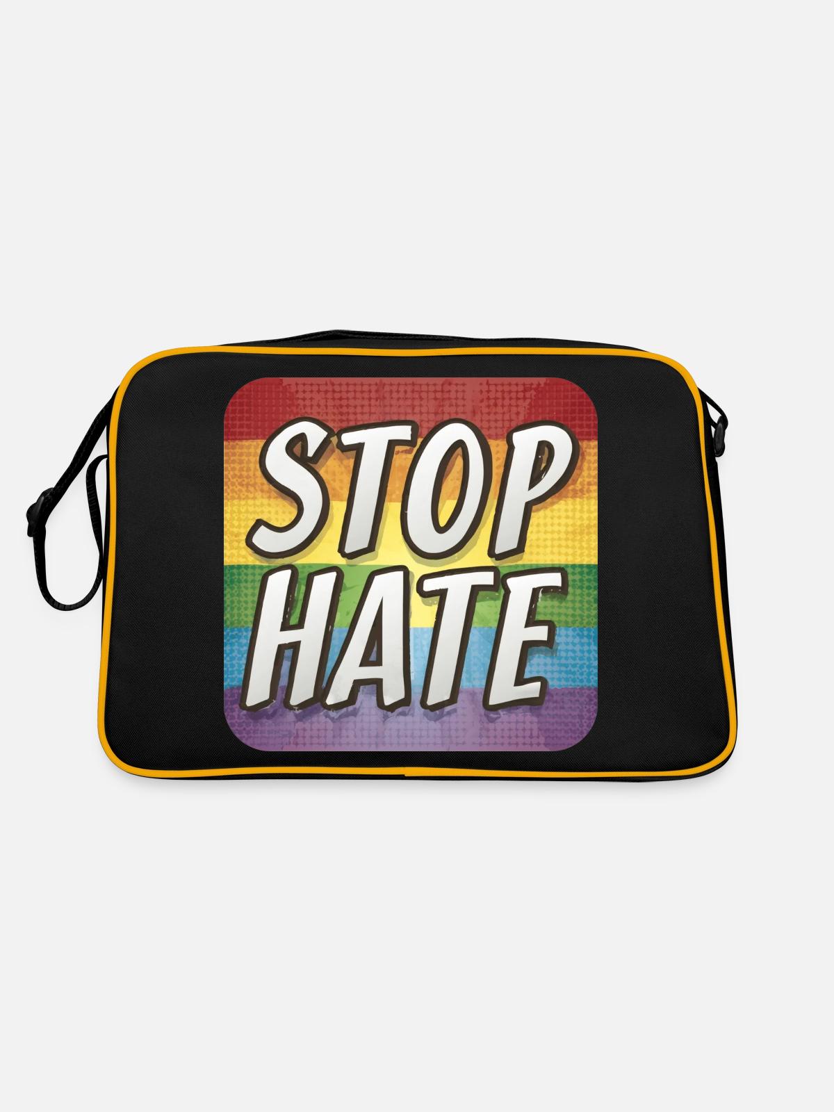 LGBTQ Stop Hate - Retro Bag - black/gold - Back
