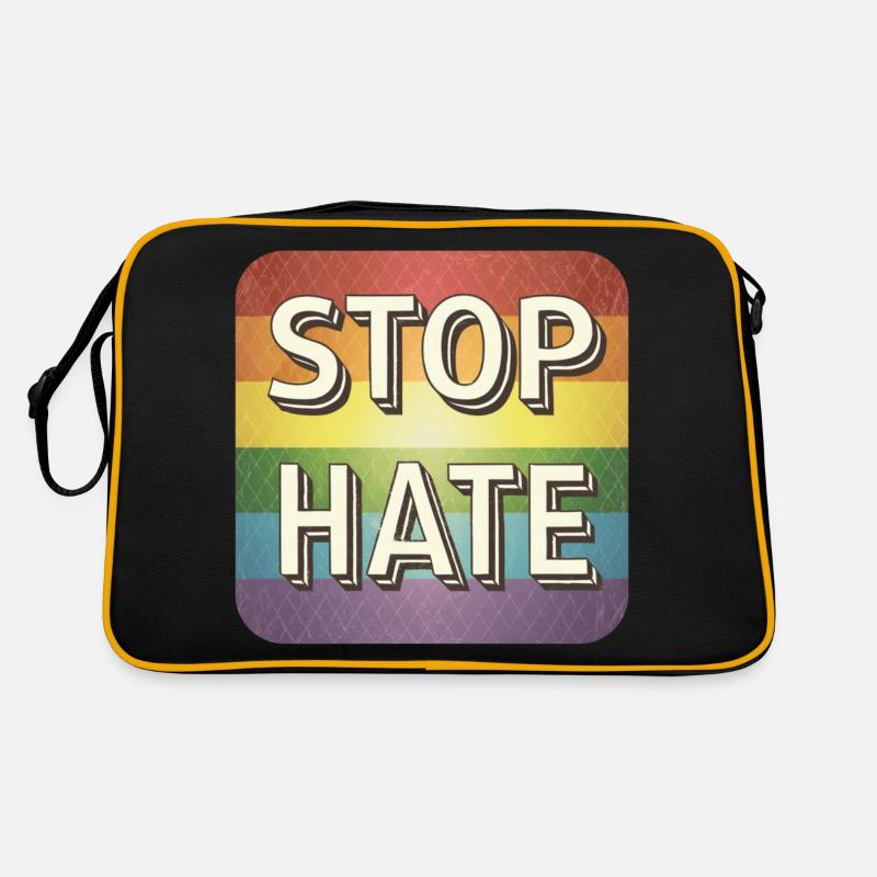 LGBTQ Stop Hate Retro Tasche