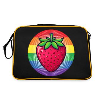LGBTQ Erdbeere - Retro Tasche - Schwarz/Gold - Hinten