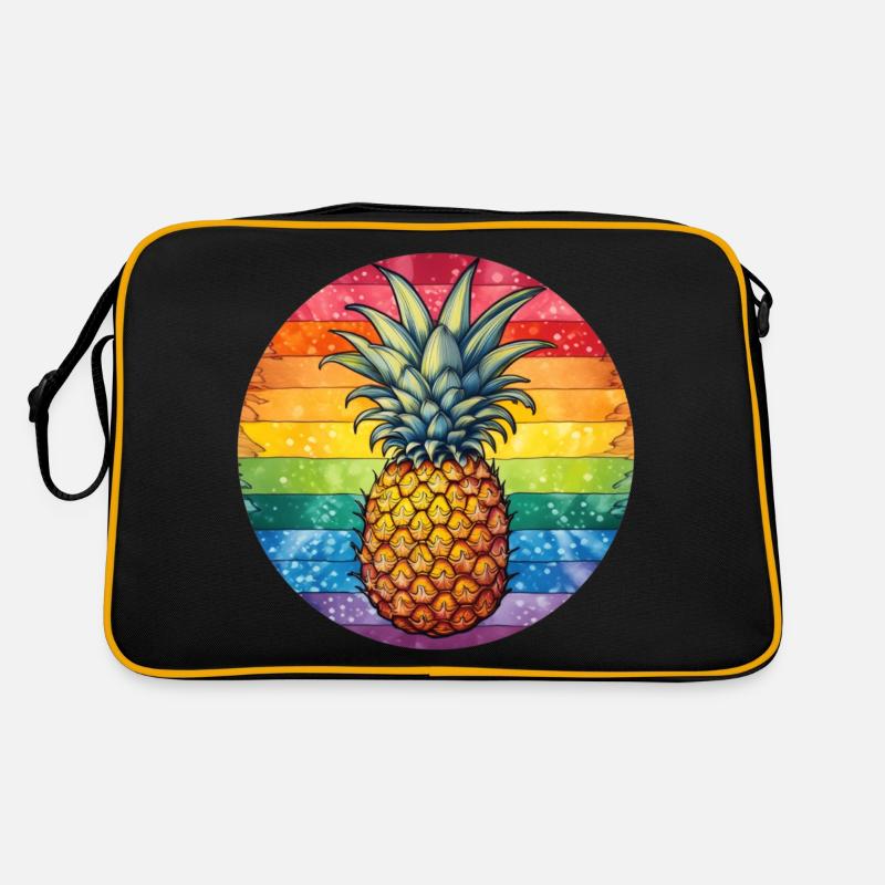 LGBTQ Ananas - Retro Tasche - Schwarz/Gold