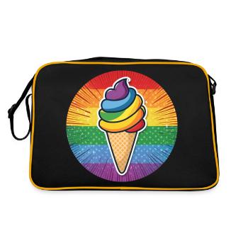 LGBTQ Ice Cream Eis - Retro Bag - black/gold - Back