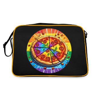 LGBTQ Pizza - Retro Tasche - Schwarz/Gold - Hinten