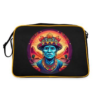 5 de Mayo Party Drinko de Mayo Mayakultur, - Retro Tasche - Schwarz/Gold - Hinten