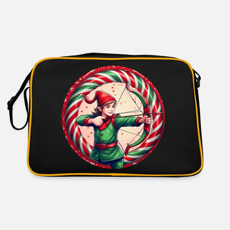 Weihnachtself Bogenschießen Retro Tasche