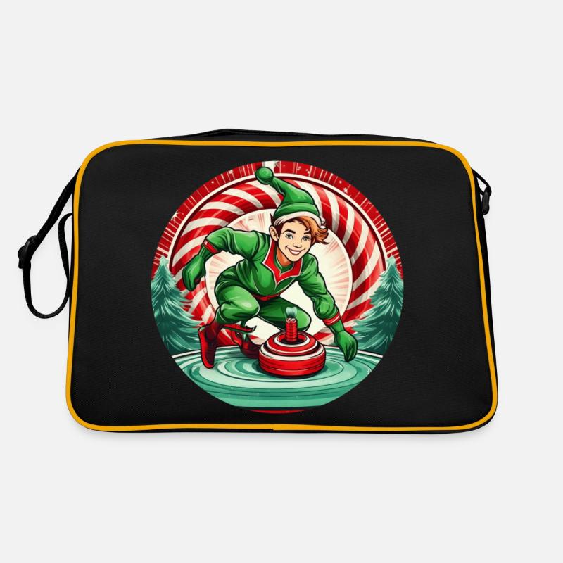 Weihnachtself Curling Retro Tasche