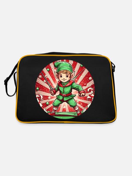 Christmas Elf Fencing - Retro Bag - black/gold - Back