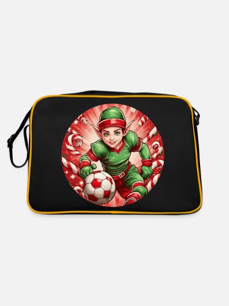 Noël elfe football football - Sac Retro - noir/or - Dos