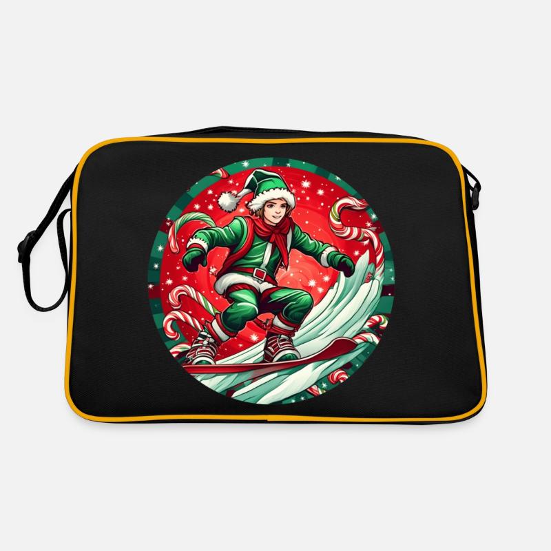 Elfe de Noël Snowboard Sac Retro