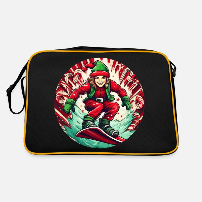 Elfe de Noël Snowboard Sac Retro