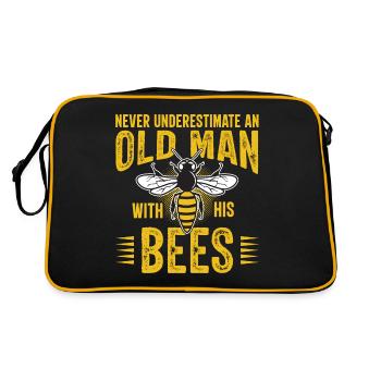 Never underestimate an old man with bees - Retro Bag - black/gold - Back