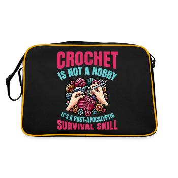 Crochet Knitting Hobby - Retro Bag - black/gold - Back