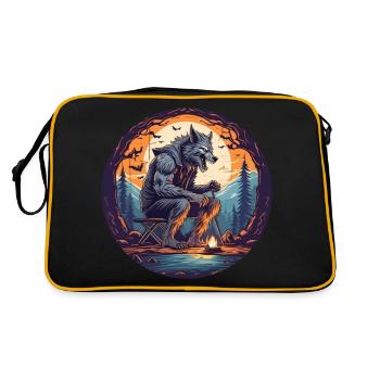 Gruselig Halloween Party Kostüm Werwolf Camping - Retro Bag - black/gold - Back