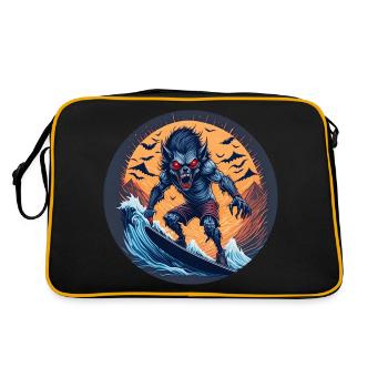 Creepy Halloween party costume werewolf at the - Retro Bag - black/gold - Back