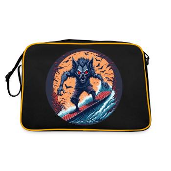 Creepy Halloween party costume werewolf at the - Retro Bag - black/gold - Back