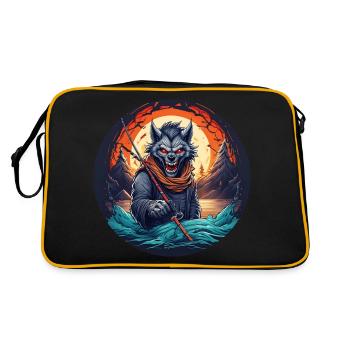 Creepy Halloween Party Costume Werewolf Fishing - Retro Bag - black/gold - Back