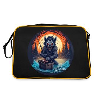 Creepy Halloween Party Costume Werewolf Fishing - Retro Bag - black/gold - Back