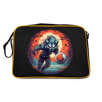 Spooky Halloween party costume werewolf handball - Retro Bag - black/gold - Back