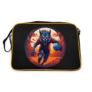 Spooky Halloween party costume werewolf handball - Retro Bag - black/gold - Back