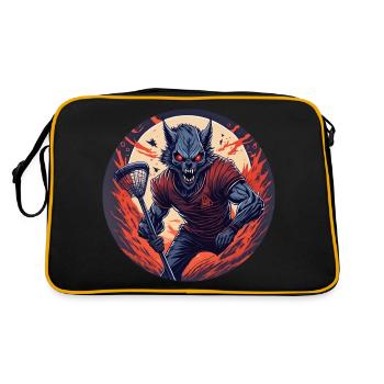 Spooky Halloween Party Costume Werewolf Lacrosse - Retro Bag - black/gold - Back