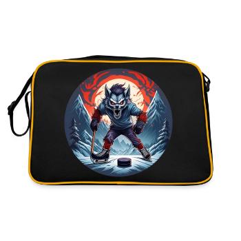 Spooky Halloween party costume werewolf ice hockey - Retro Bag - black/gold - Back