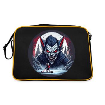 Spooky Halloween party costume werewolf ice hockey - Retro Bag - black/gold - Back