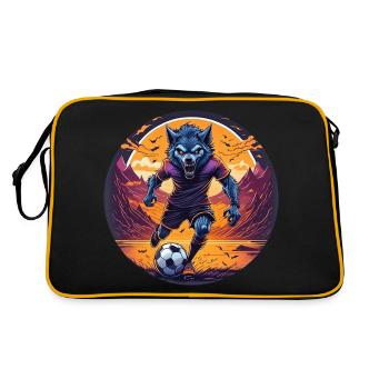 Creepy Halloween party costume werewolf soccer - Retro Bag - black/gold - Back