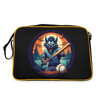 Spooky Halloween Party Costume Werewolf Baseball - Retro Bag - black/gold - Back