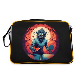 Spooky Halloween Party Costume Werewolf Ping Pong - Retro Bag - black/gold - Back