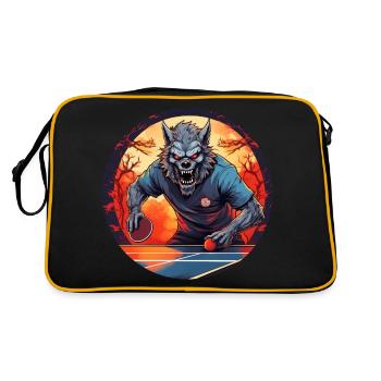Spooky Halloween Party Costume Werewolf Ping Pong - Retro Bag - black/gold - Back