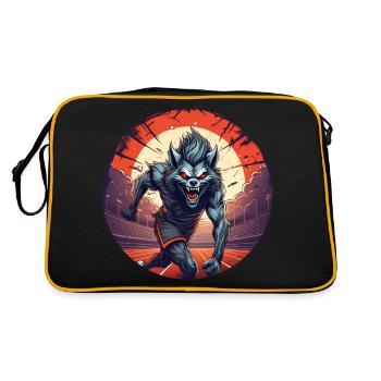 Creepy Halloween party costume werewolf running - Retro Bag - black/gold - Back
