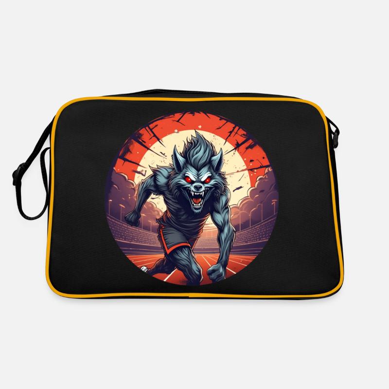 Gruseliges Halloween-partykostüm Werwolf Läuft Retro Tasche