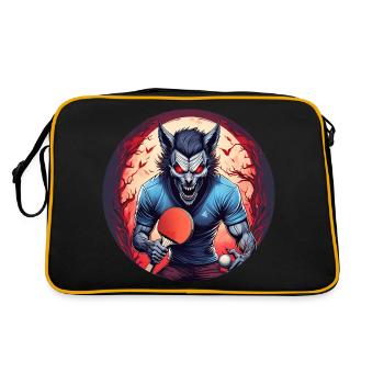 Spooky Halloween Party Costume Werewolf Ping Pong - Retro Bag - black/gold - Back