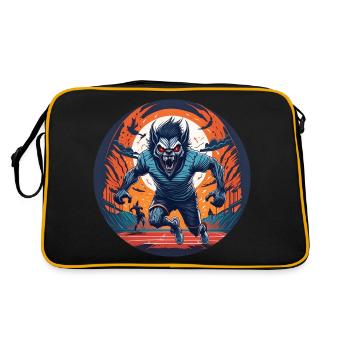 Creepy Halloween party costume werewolf running - Retro Bag - black/gold - Back