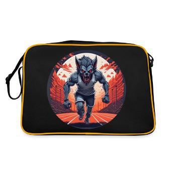 Creepy Halloween party costume werewolf running - Retro Bag - black/gold - Back
