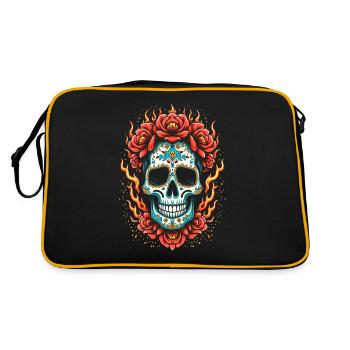 Mexican Skull Día De Muertos Sugar Skull - Retro Bag - black/gold - Back