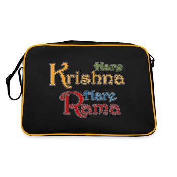 Hare Krishna Hare Rama - Retro Tasche - Schwarz/Gold - Hinten