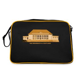 Bad Brambach Festhalle Vogtland Sachsen Kurort - Retro Tasche - Schwarz/Gold - Hinten