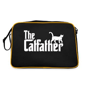 Katzenhalter Freund Katzen Papa Parodie Katzen - Retro Tasche - Schwarz/Gold - Hinten