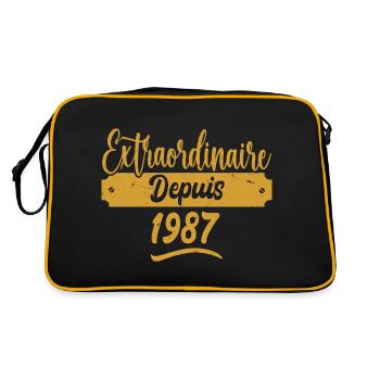 Extraordinaire Depuis 1987 | Cadeau Anniversaire - Sac Retro - noir/or - Dos