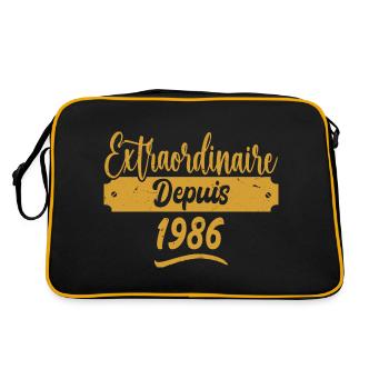 Extraordinaire Depuis 1986 | Cadeau Anniversaire - Sac Retro - noir/or - Dos