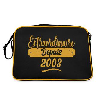 Extraordinaire Depuis 2003 | Cadeau Anniversaire - Sac Retro - noir/or - Dos